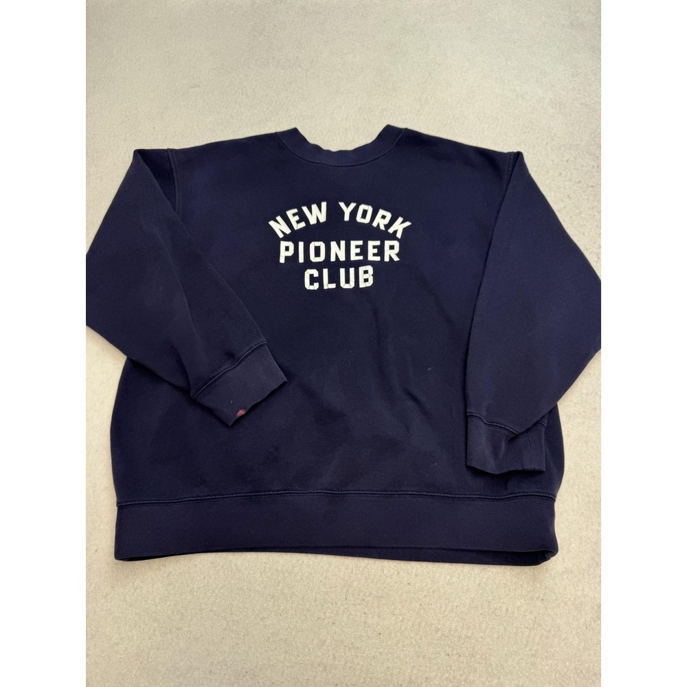 Gap Sweatshirt Mens Large Blue New York Pioneer Club Fleece Pullover Graphic